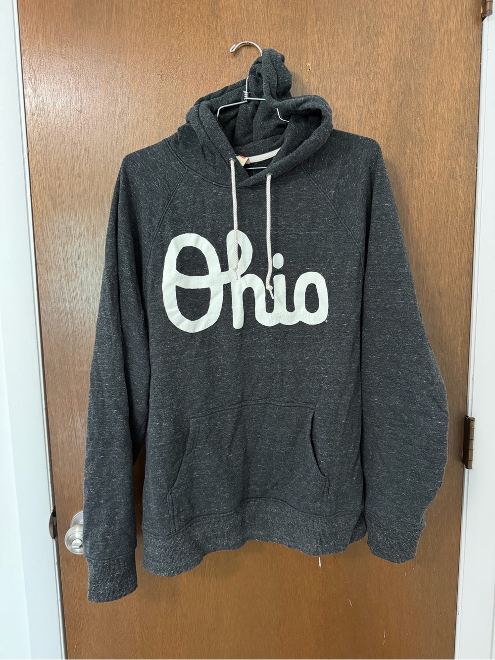 Homage Script Ohio Hoodie Sweatshirt - Charcoal